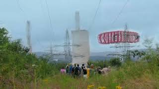 Sprengung der Türme Kraftwerk Ensdorf [upl. by Iadrahs]