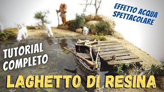 Laghetto di RESINA epossidica 💦 Effetto Acqua per Presepe fai da te [upl. by Kopple]