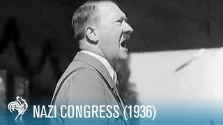 Nazi Congress in Nuremberg Germany 1936  British Pathé [upl. by Delamare]