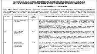 SSKSB Ransoo Reasi  Jobs For ExServiceman  Various Posts [upl. by Guttery750]