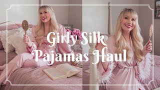 Ulivary Review  Feminine Luxury Silk Pajamas Haul amp Loungewear Try on [upl. by Vitalis155]