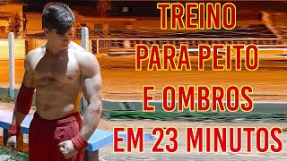 Treino para PEITO amp OMBROS em Casa  Faça Junto  23MIN [upl. by Yrtua]