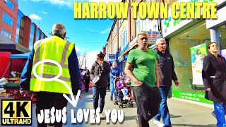 HARROW TOWN CENTRE walking tour  London walk 4K [upl. by Verina]