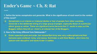 Enders Game Ch 8 Study Guide Notes [upl. by Anaeed]