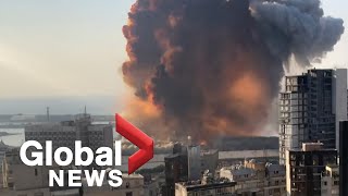 Beirut explosion Video shows new angle of the massive blast [upl. by Simah]