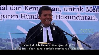 Khotbah PdtDemak Simanjuntak MThSyukuran Tahun Baru Humbahas 2019 [upl. by Midan86]