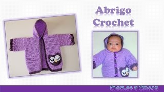 Abrigo búho con capucha crochet para niñas  Parte 1 [upl. by Mychael]