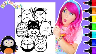 Coloring Squishmallows Halloween Squad Coloring Page  Ohuhu Art Markers [upl. by Gaddi]