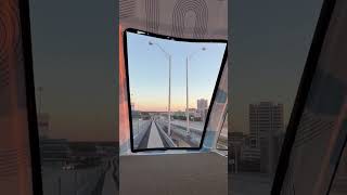 Jacksonville FL Skyway tram travels north from LaVilla Station at sunset Nov 2024 [upl. by Roderic107]