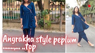 Peplum top cutting ✂️ stitching very easy method in Hindi [upl. by Animsay625]