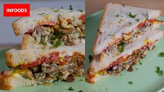 Sossi Sandwich Recipe  How to Make Sossi Sandwich  Easy High Protein Sandwich Recipe  Infoods [upl. by Susi]