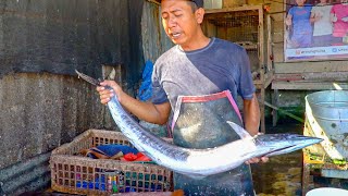 FISH SEAFOOD ACEHNESE 🔪🔥 DELICIOUS WAHOO FISH CUTTING SKILLS FOR STEAK FOOD [upl. by Trixi]