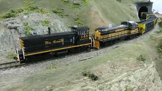 RIO GRANDE SW1000 ALCO RS3 UP COAL HOPPERS [upl. by Horatius]