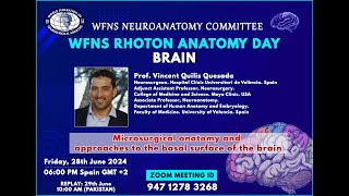 WFNS Rhoton Neuroanatomy Day “Brain” [upl. by Eerehs826]