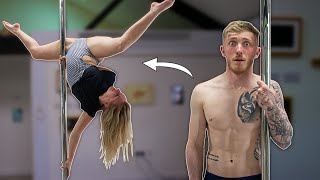 Gymnast tries POLE DANCING ft Bendy Kate [upl. by Socrates]