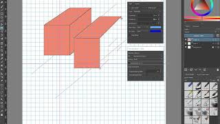 How to draw isometric oblique amp trimetric view grid in Krita for drawing and painting [upl. by Nnylhsa]