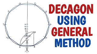 How to draw a decagon using general method [upl. by Lekram]