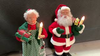 Holiday Creations Mr amp Mrs Santa Claus Lighted Animated Motion Figures 24quot [upl. by Eddra]