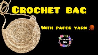 VERY EASYHow To Crochet Bag With Paper Yarn 🧶 [upl. by Honoria296]