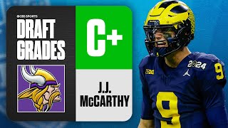 2024 NFL Draft Grades Vikings select JJ McCarthy No 10 Overall  CBS Sports [upl. by Ariik]