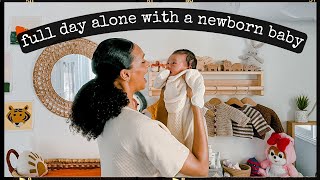 Full Day Alone With A Newborn  My Daily Routine  First Time Mom  Aisha Ba [upl. by Ecertal636]