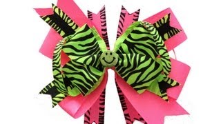 Easy Stacked Over The Top Neon Hair Bow Tutorial [upl. by Sinnard]