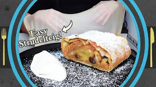 einfaches APFELSTRUDEL Rezept Apfelstrudel selber machen [upl. by Anival]