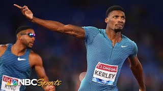 Fred Kerley cruises to 100m title at Rome Diamond League  NBC Sports [upl. by Nomaj]