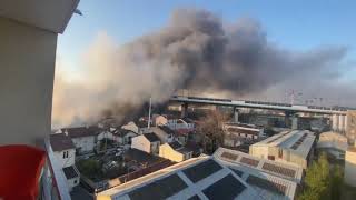 Incendie Aubervilliers le 16 avril 2021 [upl. by Lyrrad]