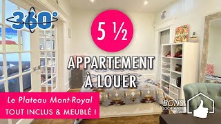 Réalité virtuelle appartement à louerApartment for rentPlateau MontRoyal 5 12BonsLocatairescom [upl. by Orelia]