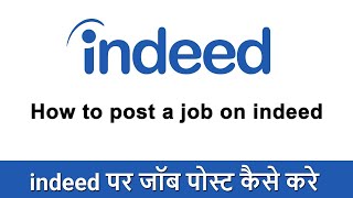 How to post a job on indeed for free  Job Posting on Indeed  Free Job Posting in Hindi [upl. by Alliber]