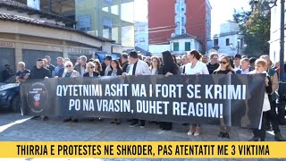 E PLOTE  Marshimi i heshtur kundër krimit mbyllet pas 50 minutash protesta në Shkodër [upl. by Dnomhcir]