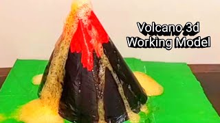 Volcano Eruption Working Model  How to make Volcano working model  easyartncraftideas [upl. by Archie]