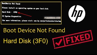 ✔️HP BOOT DEVICE NOT FOUND PROBLEM FIX  HP 3F0 FIX [upl. by Abocaj591]