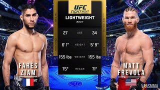 FARES ZIAM VS MATT FREVOLA FULL FIGHT UFC PARIS [upl. by Ahsikat]