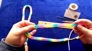 Spool Knitting using 2pins and paracord [upl. by Ardnwahs442]