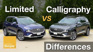 2023 Hyundai Santa Fe Limited vs Calligraphy  Side by Side Trim Comparison [upl. by Sharyl]