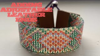 How to Finish Beaded Loom Bracelet with Adjustable Leather DIY Tutorial [upl. by Nalloh]