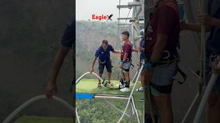 bungy jumping 🙈🙈 bungynepal trendingshorts thecliff goviral fyp advanture ​⁠cliff music [upl. by Llesram]