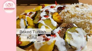 Turkish Köfte With Baked Vegetable and Rice Grill und Pfanne  Türkische Köfte mit Gebackene Gemüse [upl. by Bower]