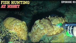 NIGHT SPEARFISHING EPISODE 93  FISH HUNTING AT NIGHT [upl. by Hackney]