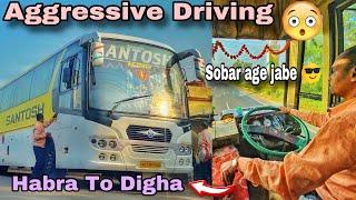 Habra To Digha AC Bus journey what a aggressive Bus Driving 😱 digha acbus busjourney [upl. by Aleyam]