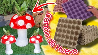 Crea Sorprendentes MACETEROS 🍄 con CARTÓN de HUEVO y BOTELLAS Plásticas♻️ Artesanato com Reciclagem [upl. by Ramled89]