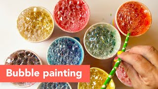 How to do bubble painting easy tutorial [upl. by Ekoorb]