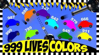 999 LIVES Colour Cars vs Guns  Algodoo Car Race [upl. by Kir]