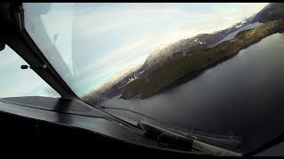 Widerøe Dash 8100 landing at Sandane Norway [upl. by Ashely]