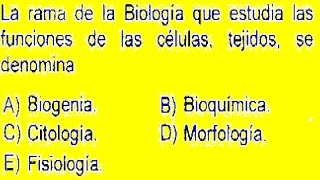 RAMAS DE LA BIOLOGIA PREGUNTA RESUELTA [upl. by Loris213]