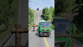 Cement trucks vs log trap part12 automobile india beamngdrive usa shortvideo shorts [upl. by Gaves]