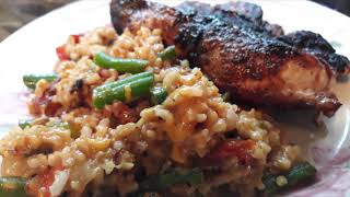 Blackened Chicken With Vegetables Brown Rice [upl. by Ahsrav]