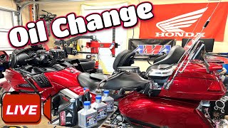 Honda Goldwing Episode 2 LIVE Oil Change quotContinuationquot [upl. by Nagear]